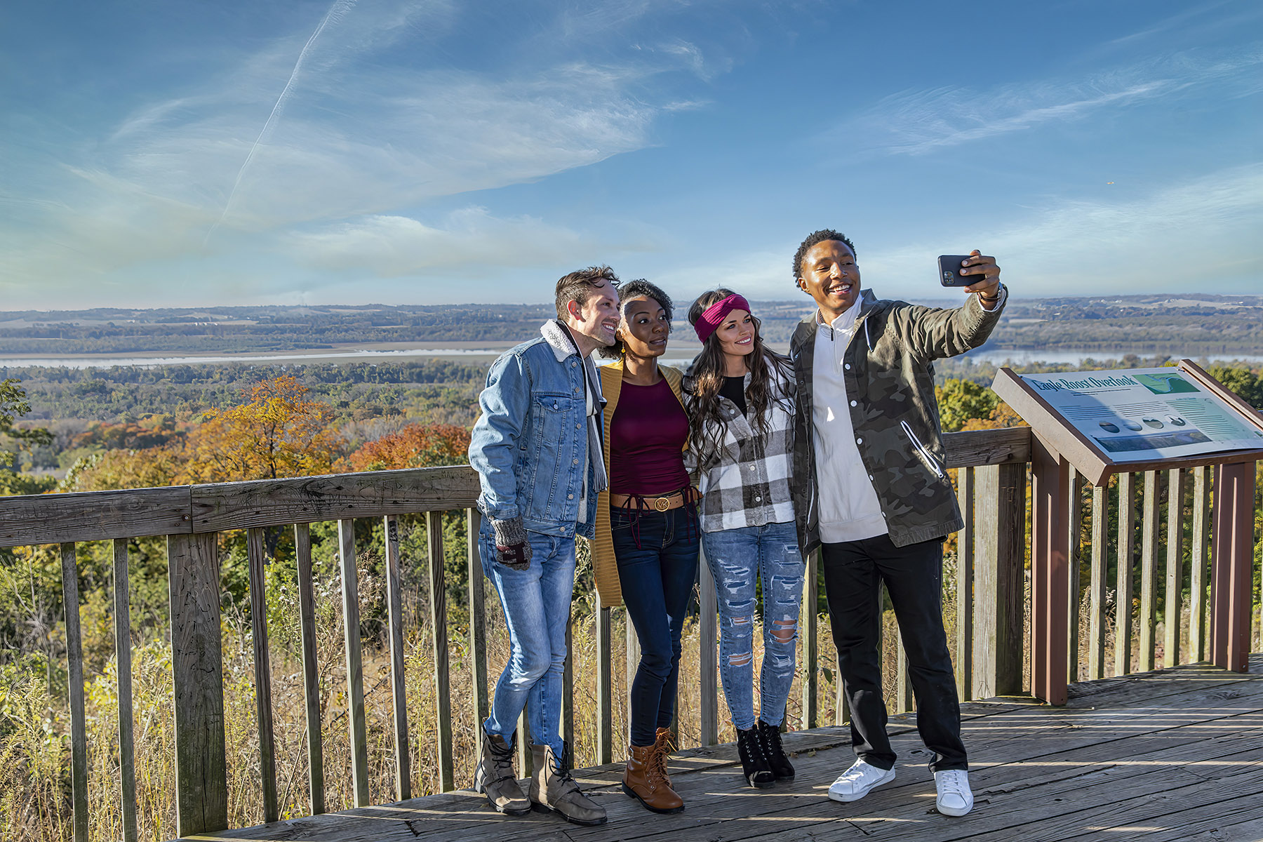 Posing for a selfie in front of the Illinois River in Pere Marquette State Park in Grafton, Illinois Posing for a selfie in front of the Illinois River in Pere Marquette State Park in Grafton, Illinois