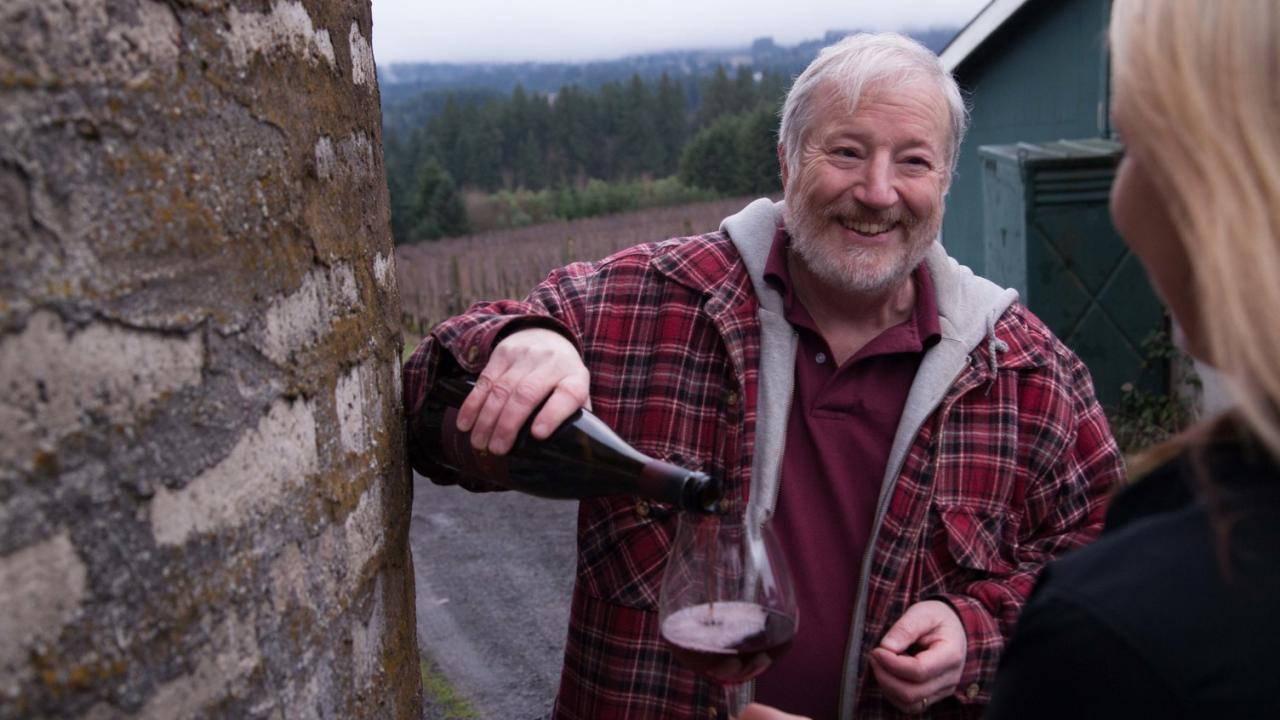 Washington local in wine vineyard