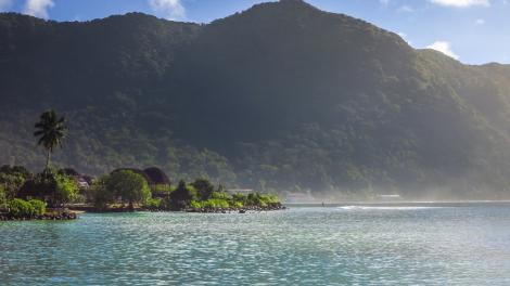 A view of Fatumafuti and the Pago Pago Harbor leading to Fagatogo
