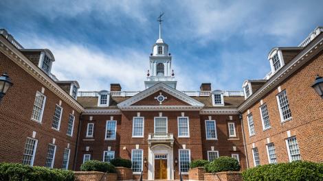 Handmade bricks decorate Georgian Revival-style Delaware State Capitol building