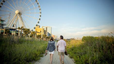 A romantic stroll on Myrtle Beach