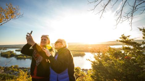 Taking a selfie overlooking the Mississippi River at Buena Vista Park in Alma Taking a selfie overlooking the Mississippi River at Buena Vista Park in Alma