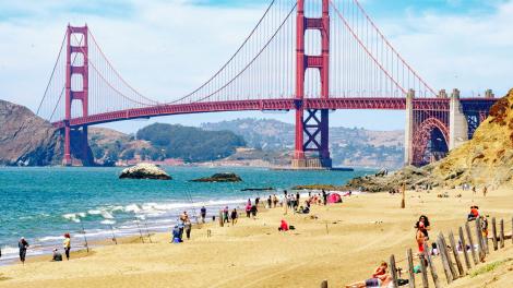 Golden Gate Bridge vista de Baker Beach