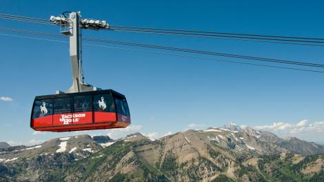 An aerial tram at Jackson Hole Mountain Resort in Wyoming