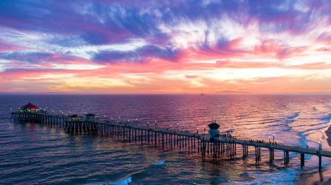 The city's landmark pier jutting into the Pacific Ocean