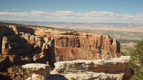 Enjoying a hike through ancient rock formations at the Colorado National Monument