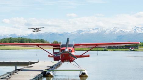Seaplanes docking in Anchorage