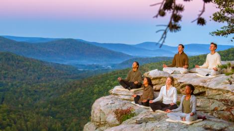 Meditating in nature at the Isha Institute, Tennessee Meditating in nature at the Isha Institute, Tennessee