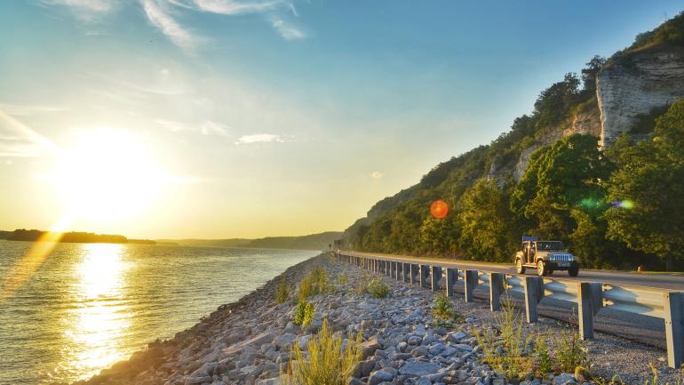 Driving the Great River Road National Scenic Byway in Alton, Illinois Driving the Great River Road National Scenic Byway in Alton, Illinois