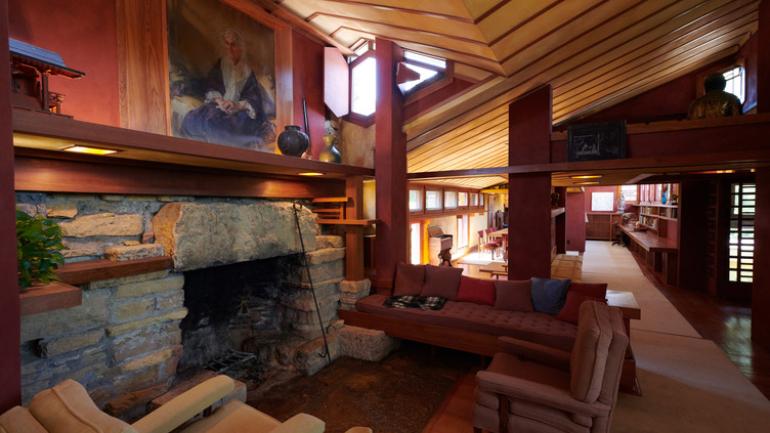 Interior of Frank Lloyd Wright's Taliein in Wisconsin Interior of Frank Lloyd Wright's Taliein in Wisconsin
