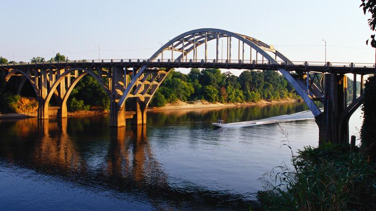 A histórica Edmund Pettus Bridge em Selma, no estado do Alabama