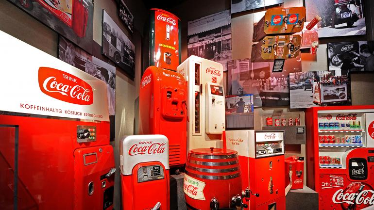 Old vending machines in the Coca-Cola Museum in Atlanta, Georgia