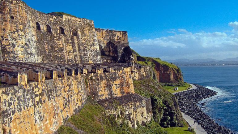 The historic fortresses at San Juan National Historic Site boast beautiful views of the water.
