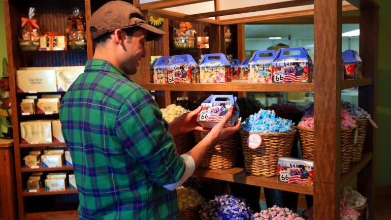 The Candy House Chocolate Factory’s retail showroom in downtown Joplin
