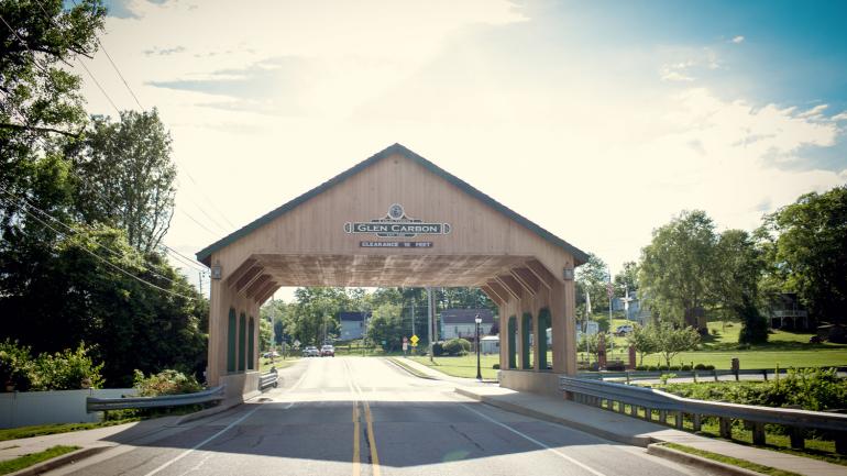 The Glen Carbon covered bridge near Edwardsville, Illinois