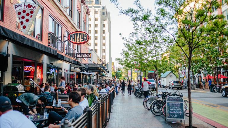 Strolling along downtown Boise’s bustling 8th Street, known for its restaurants