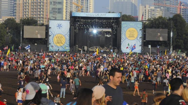 The scene at the Austin City Limits Festival in Austin, Texas