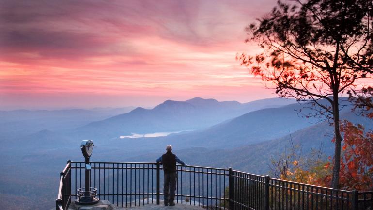 Captivating views of the Blue Ridge Mountains from Caesars Head State Park near Greenville, South Carolina