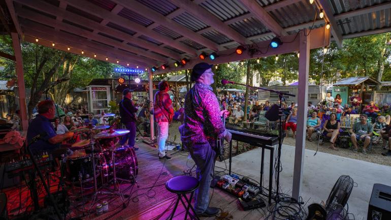 View from the backyard stage at the Bee Nice Concert Series