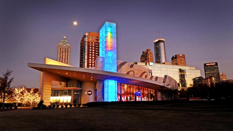 The World of Coca-Cola and the downtown Atlanta skyline
