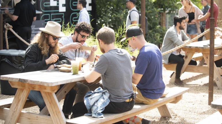Chowing down at an Austin food truck