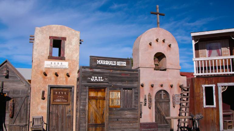 Western-inspired building facades in Tombstone, Arizona