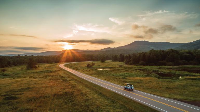 Em uma viagem de carro em Canaan Valley, West Virginia