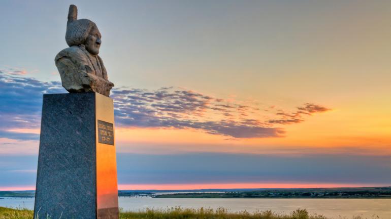 The Sitting Bull Monument, overlooking the Missouri River, near Mobridge, South Dakota