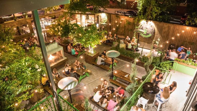 A busy dinner service at Raleigh Beer Garden