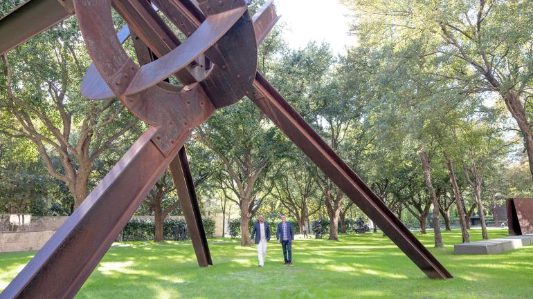 Walking the manicured grounds of the Nasher Sculpture Center