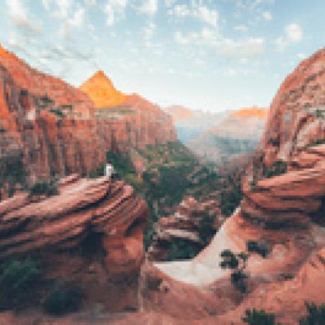 A hiker taking in incredible views in Utah