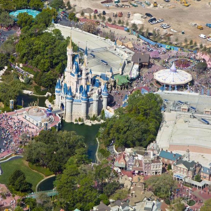 Aerial view of the Magic Kingdom at Walt Disney World