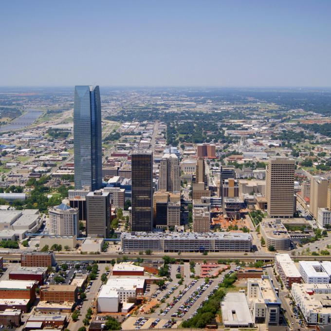 Vue aérienne d'Oklahoma City