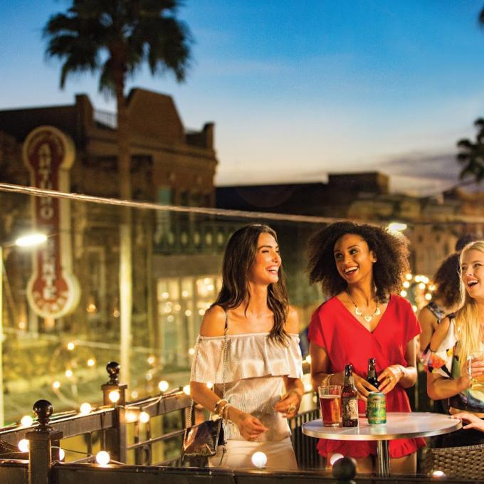 Enjoying a rooftop bar in Ybor City