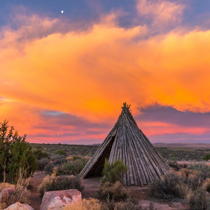 Reconstructed traditional Hualapai lodging in Grand Canyon West