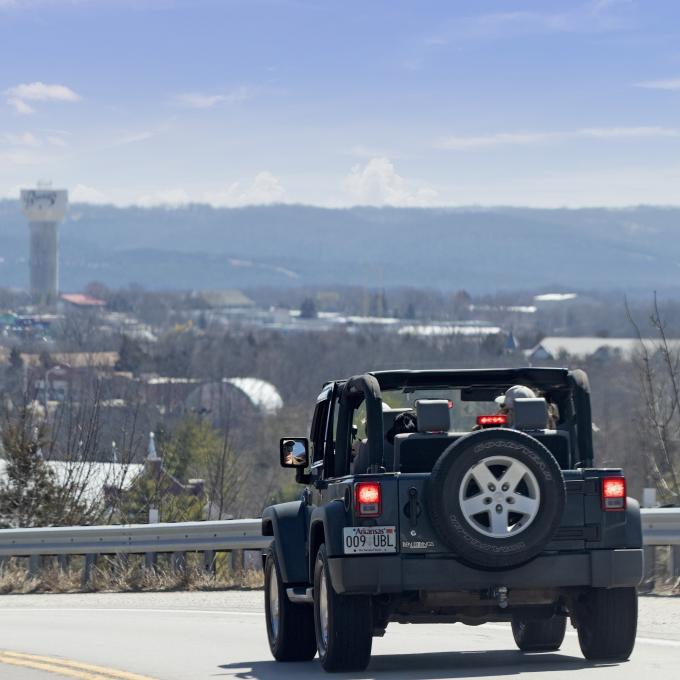 Driving into Branson, Missouri