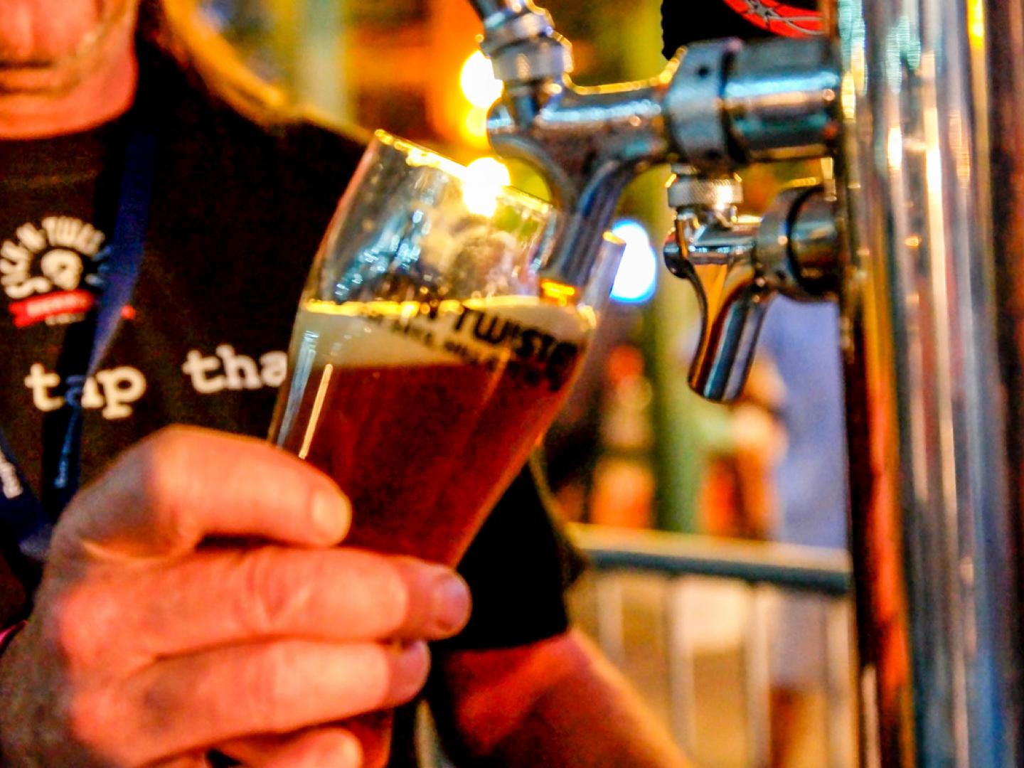 Pouring a craft beer in Cheyenne during the Wyoming Brewers Festival