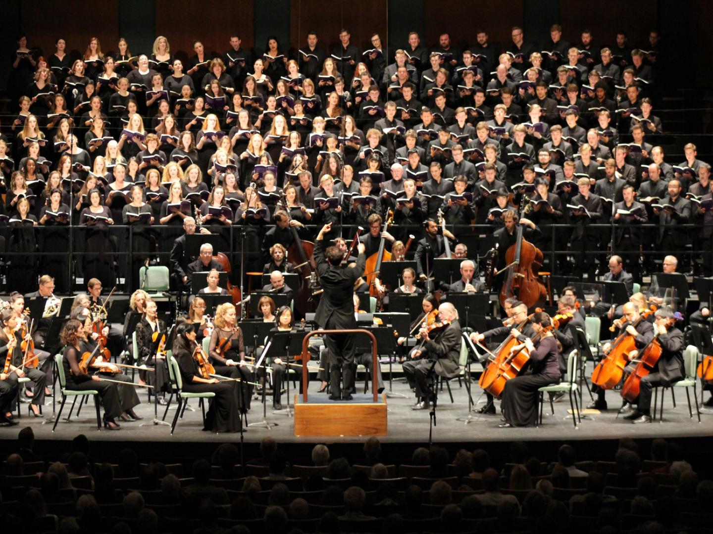 Orchestra performance during the Oregon Bach Festival in Eugene