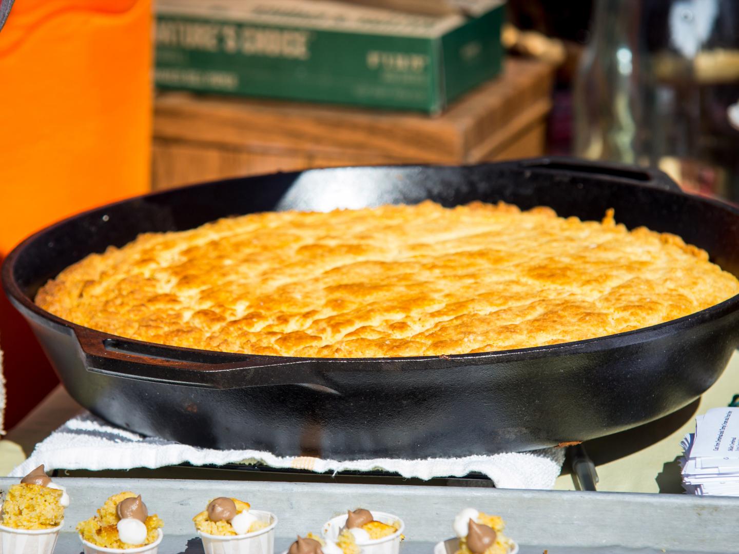A fresh cornbread ready to be served at The Arkansas Cornbread Festival in Little Rock