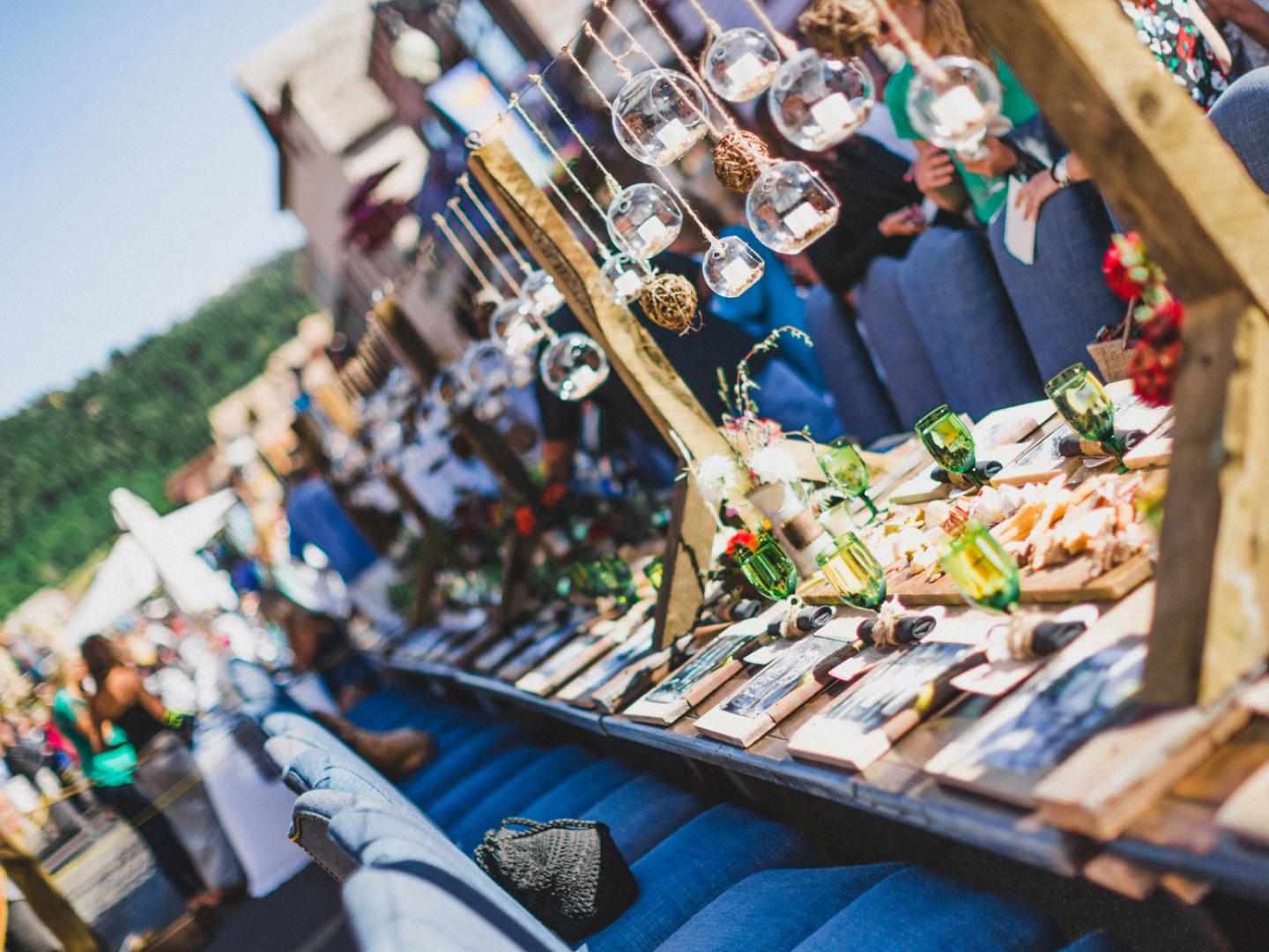 The ornate outdoor table setting at Savor  the Summit in Park City, Utah