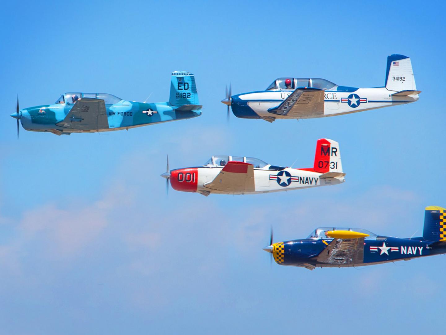 Avions de collection en démonstration lors du spectacle aérien Wings Over Camarillo Air Show