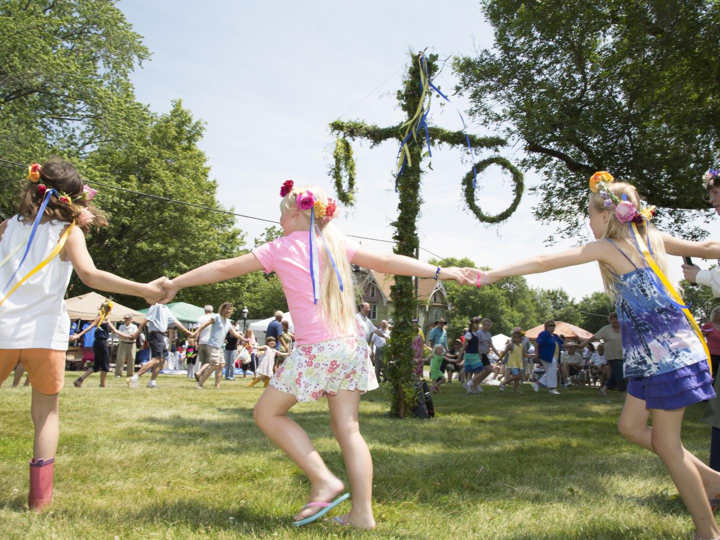 Children at play at the annual Midsommar Fest