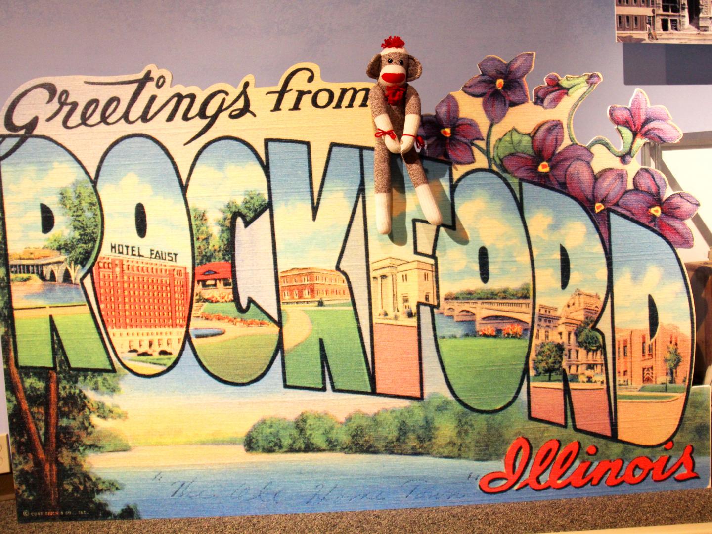 The Sock Monkey, a pop culture icon invented in Rockford, Illinois