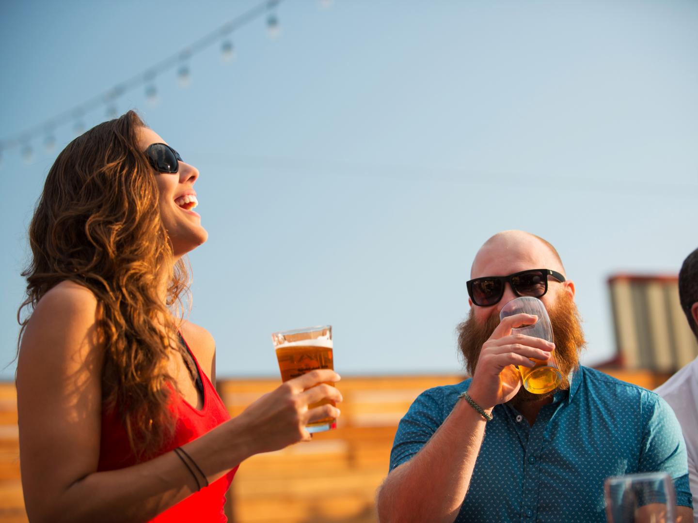 Drinking local beers on a sunny day during the San Luis Obispo Craft Beer Festival