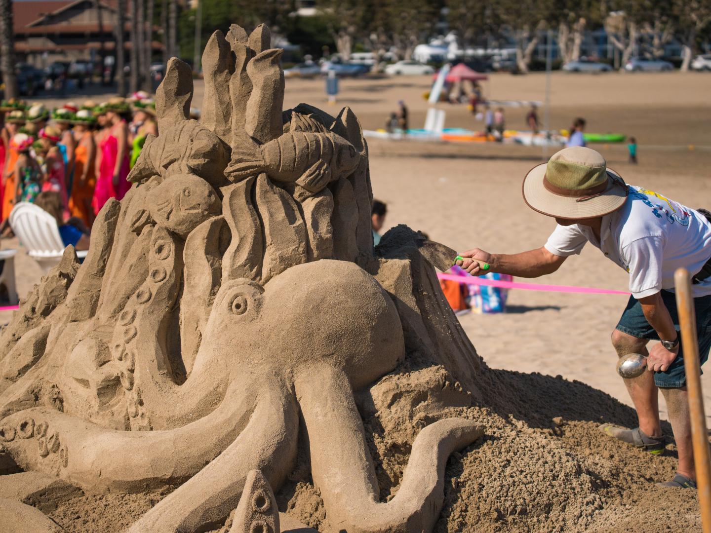 An impressive sand sculpture at ArtSea Marina del Rey in California