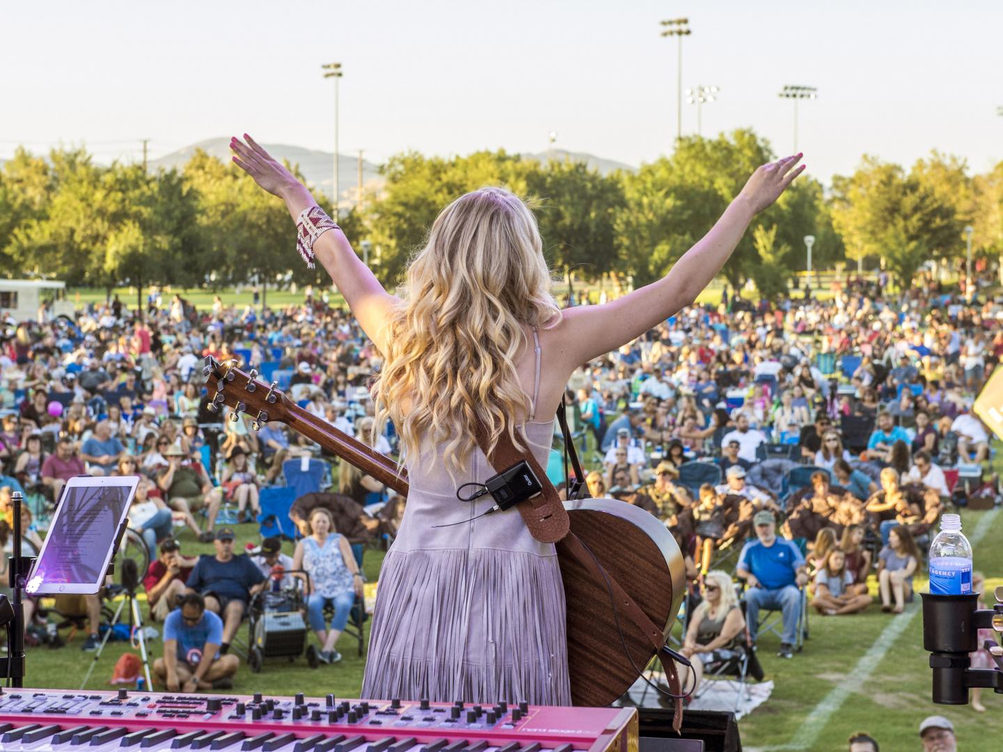 Live music during Concerts in the Park in Central Park in Santa Clarita, California