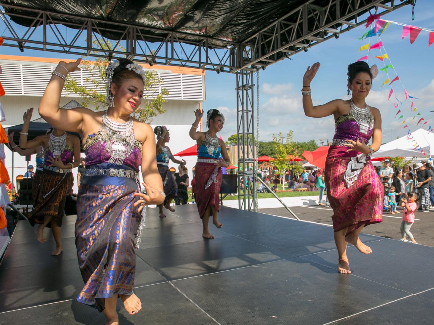 A traditional Thai dance at a cultural festival in St. Louis Park, Minnesota