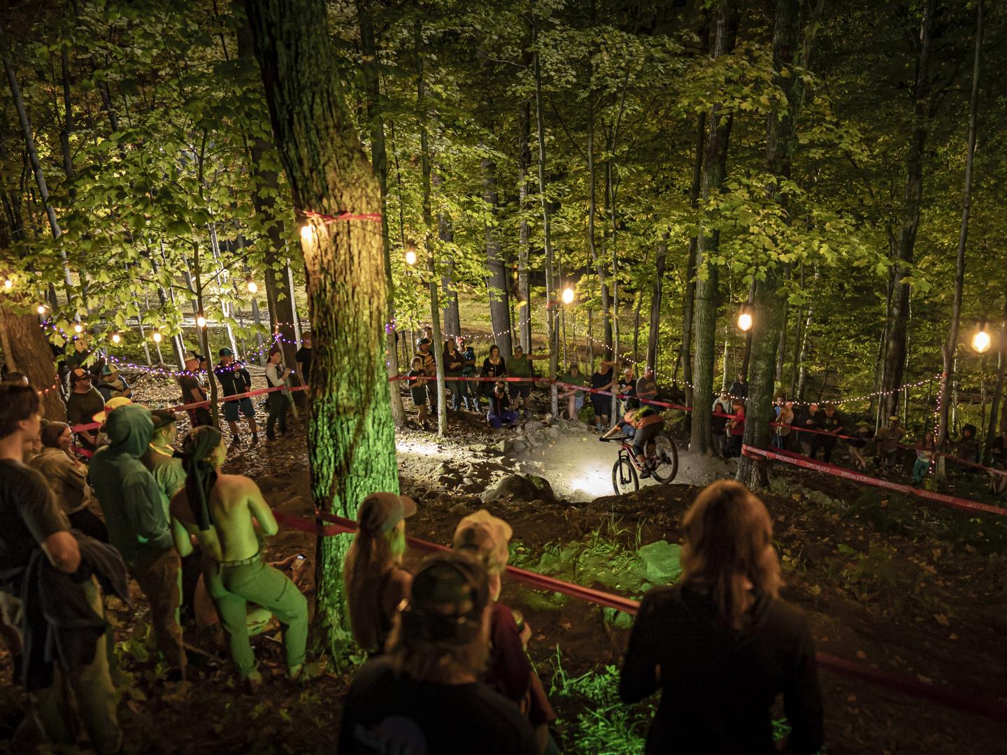 Mountain biking competition during the Marquette Fall Enduro in Michigan