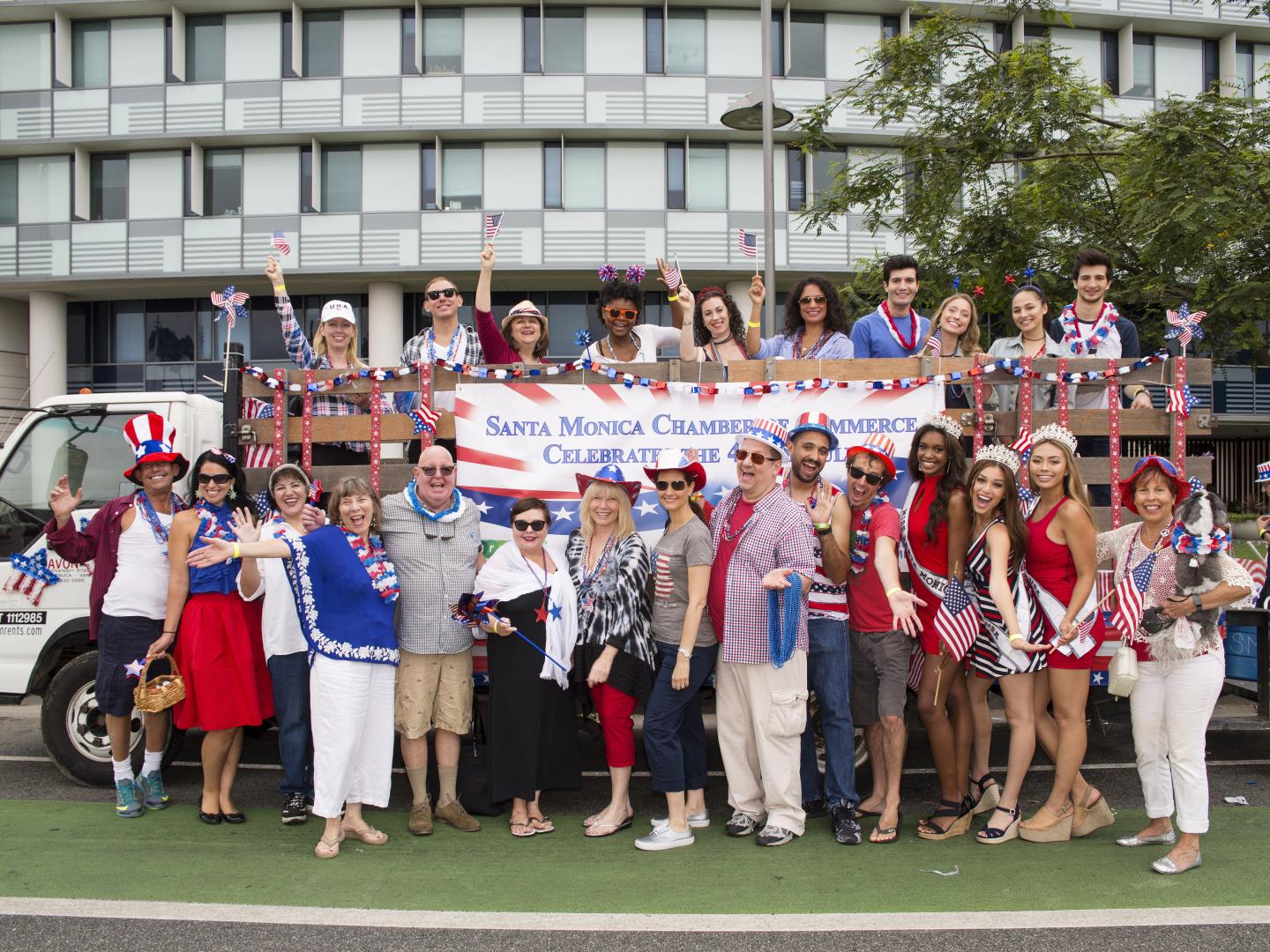 Participants in the 4th of July Parade in Santa Monica, California