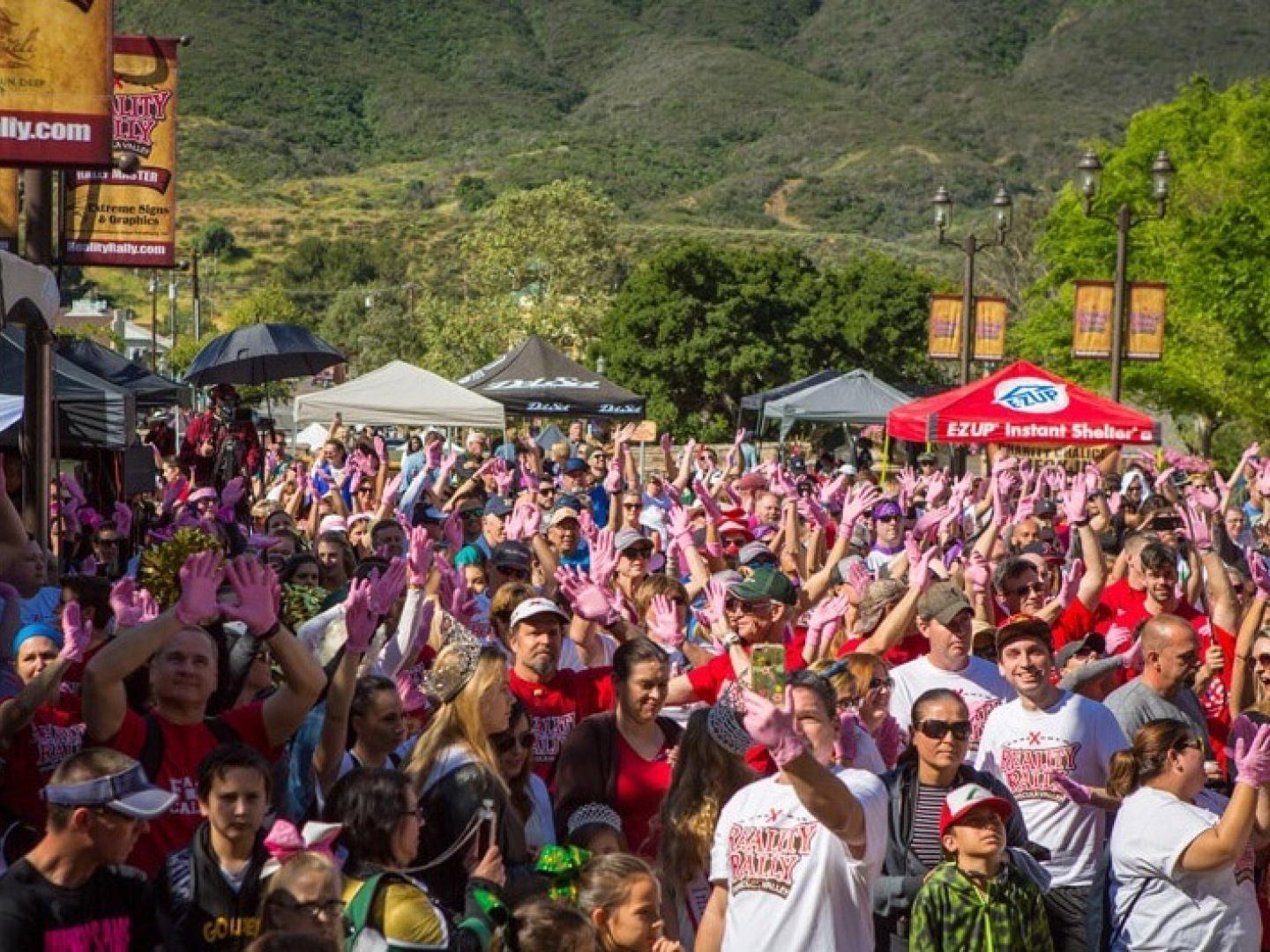 Participants posing for photos during Reality Rally, a TV-themed even in Temecula Valley, California